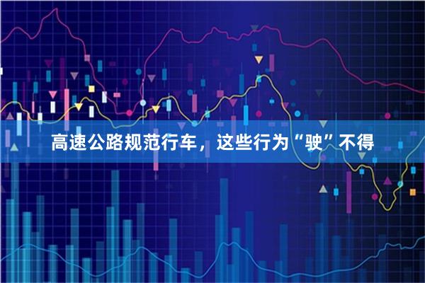 高速公路规范行车，这些行为“驶”不得